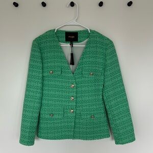 Maje tweed jacket- green. EU sized 38
